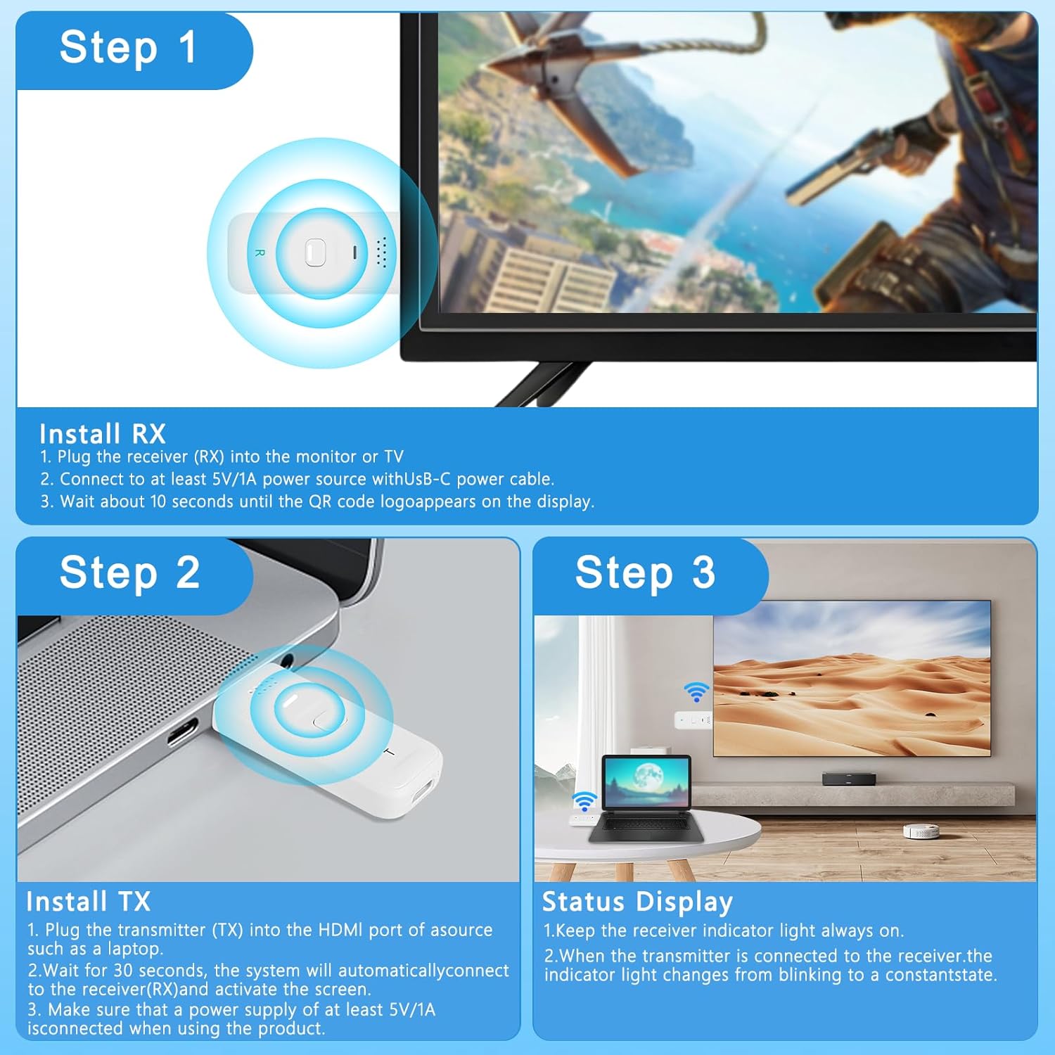 Easy Setup for Wireless HDMI Connection