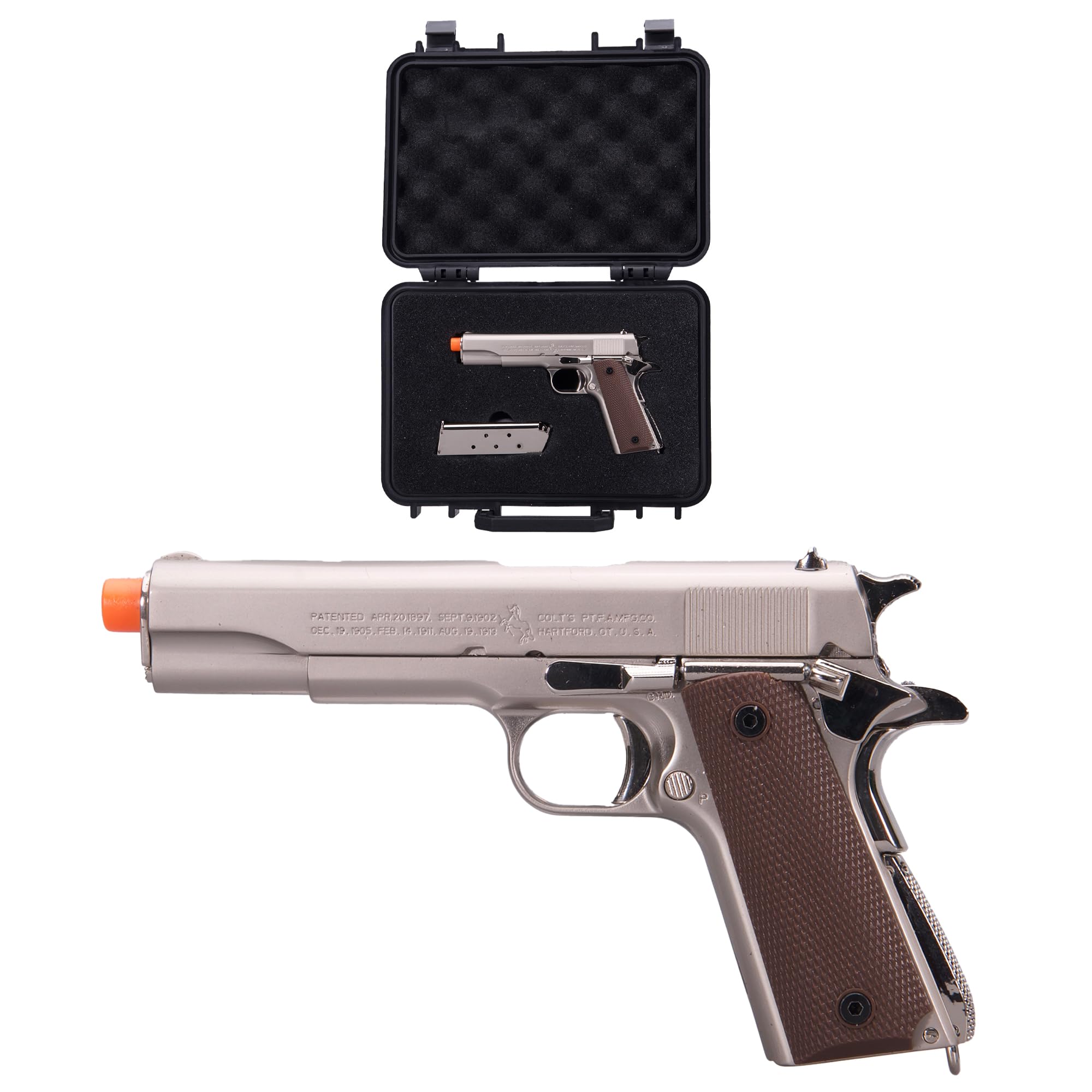 MASSIMO PRECISION Miniature M1911 Model Kit 1:2.05 Scale - Metal Build Model Set for Desktop Display - Gift for Enthusiasts & Collectors - No Shooting Function (Silver-B)