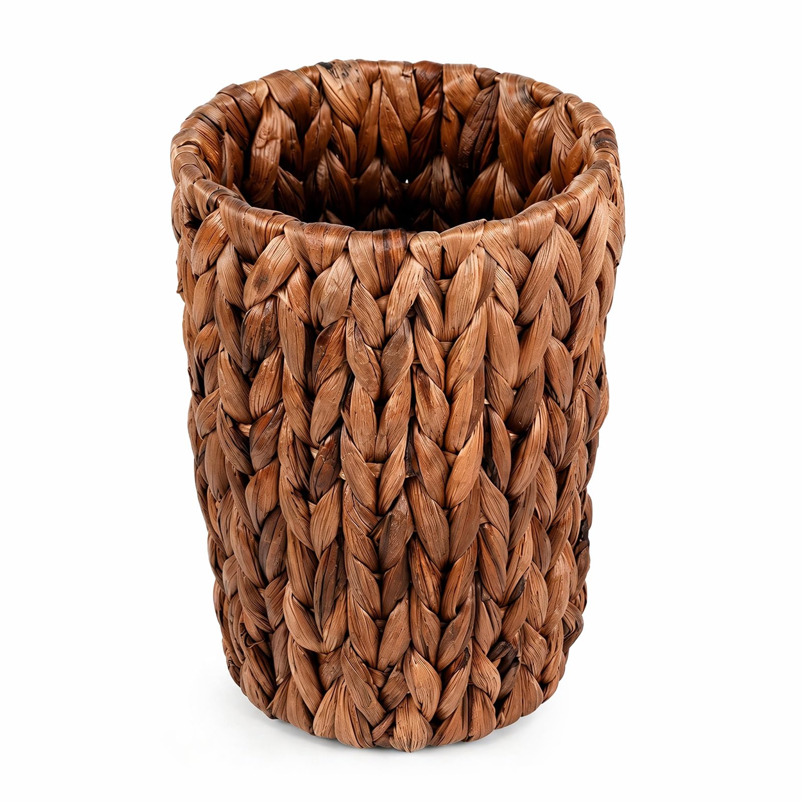 Small Wicker Trash Can - Boho Waste Basket -10