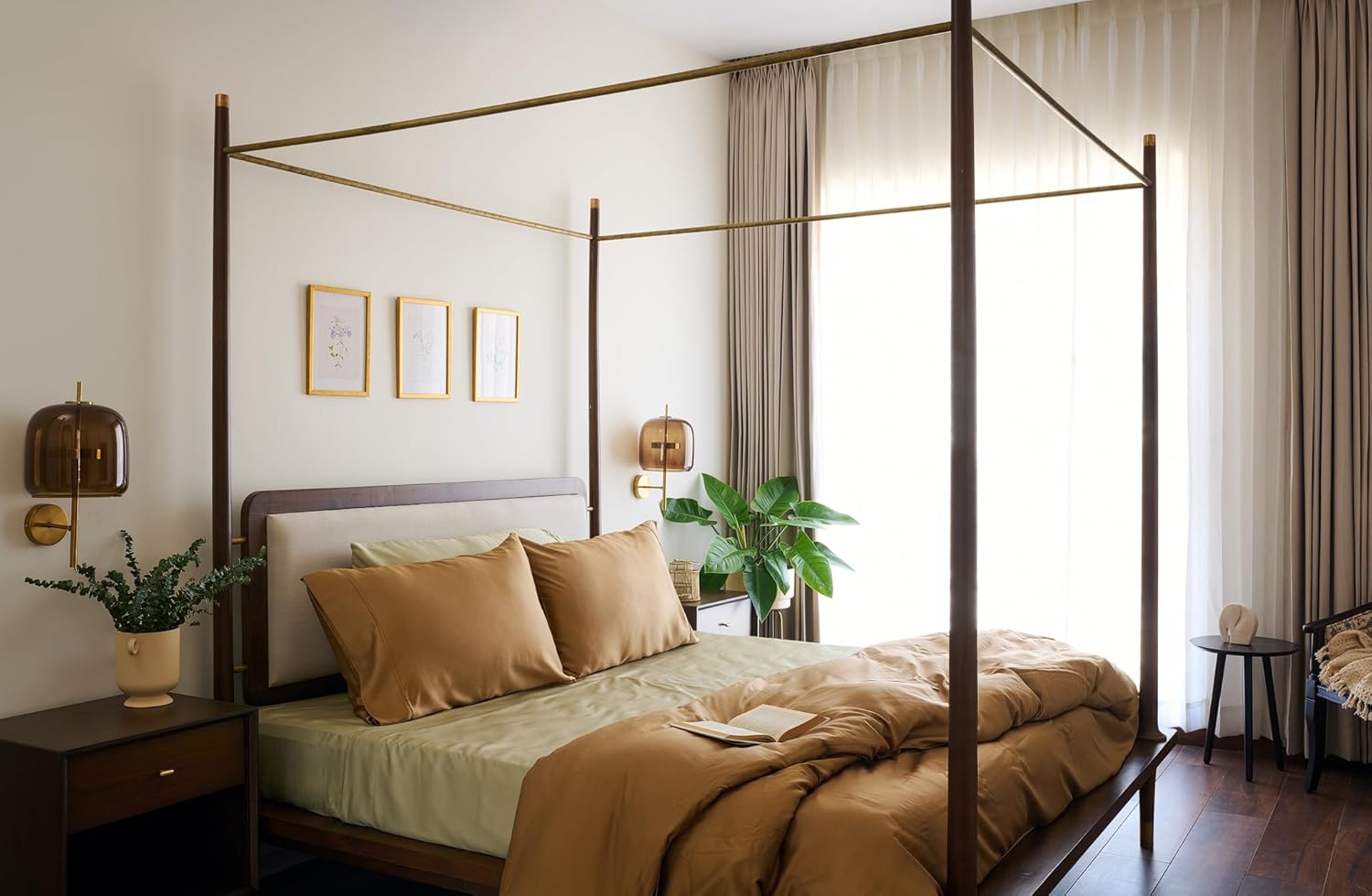 Certified 100% Tencel Eucalyptus California King Lyocell Sheets|4 Piece Set|Sateen Weave|True Carbon Zero|Gentle to Skin|Genuity Tags|Natural Sheen|Body Temp Regulation (Chocolate) - Image 6