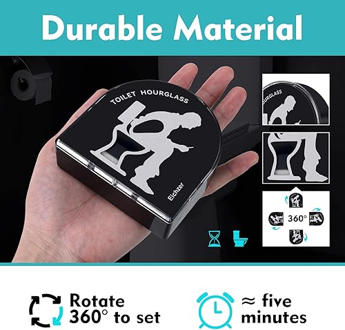 Miniatura 3 de Reloj de arena para inodoro, temporizador de baño de alta calidad, vidrio de arena de unos 5 minutos, divertido regalo de broma para hombres,