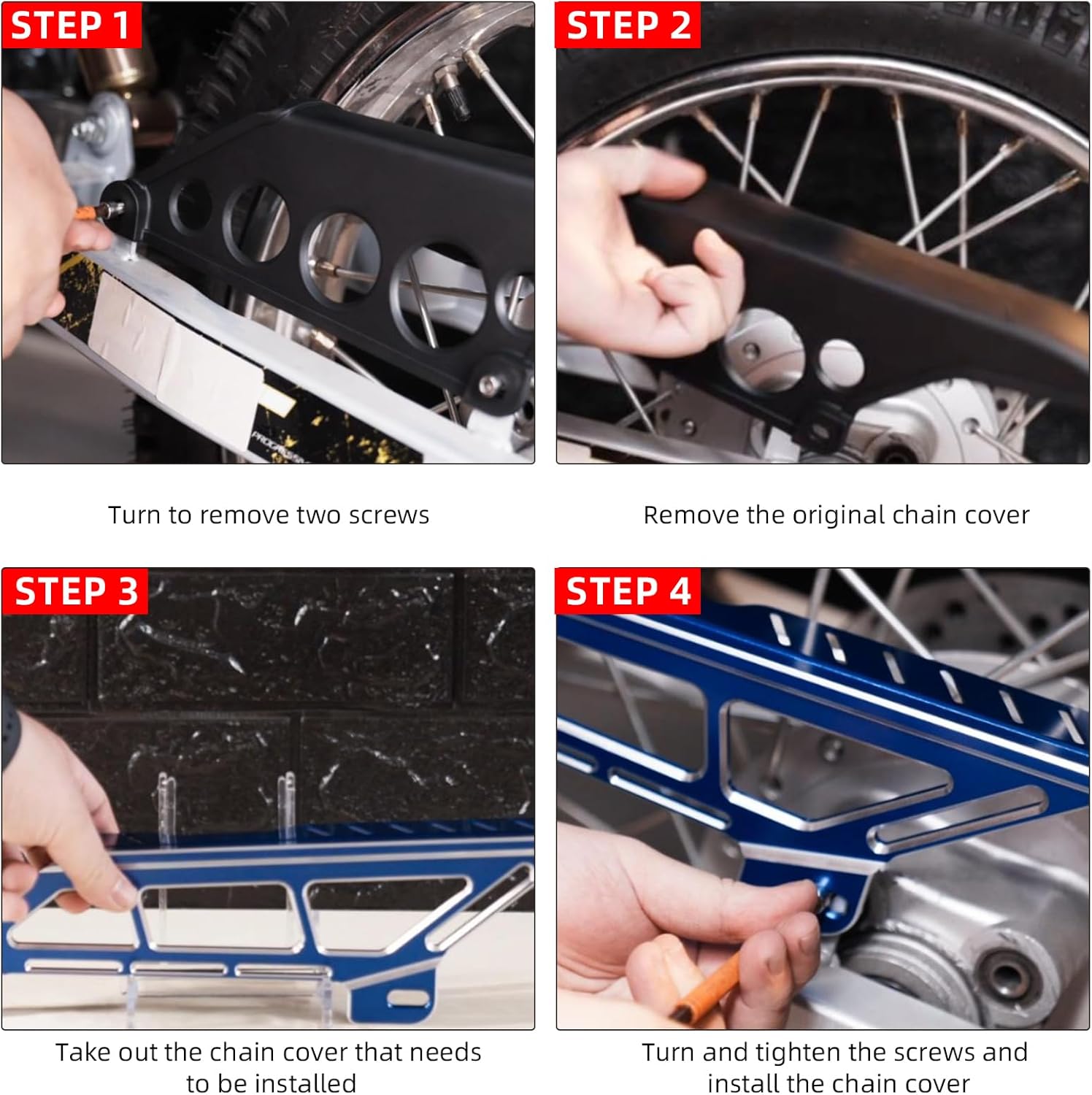 Rear Chain Guard for Hawk 250,CNC Upper Chain Cover Protection for Hawk 250cc/Hawk 250 DLX - Black