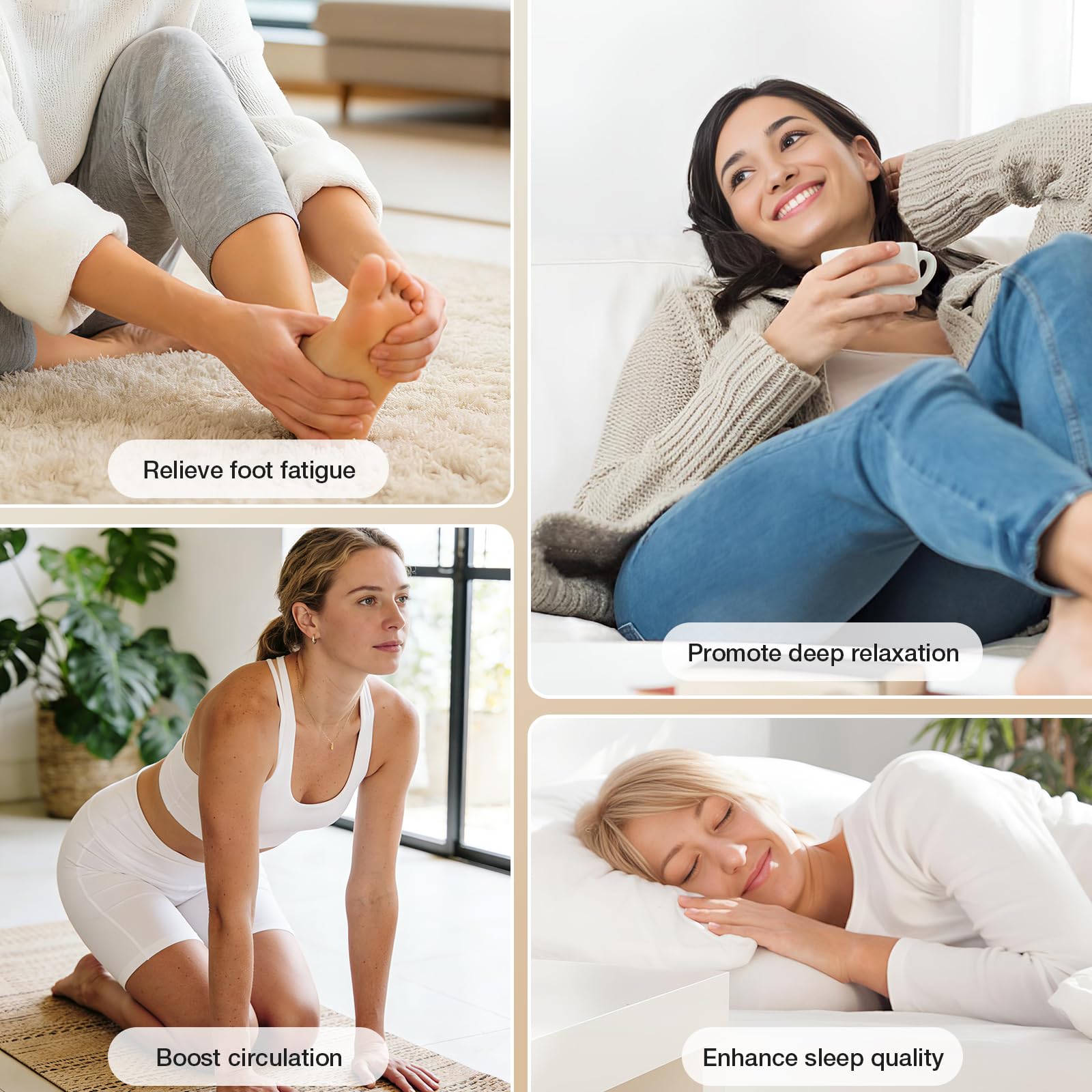 veicomtech Shiatsu Fußmassagegerät mit Wärme, elektrisches Massagegerät für Plantarfasziitis Neuropathie mit Fernbedienung, Vibration und Kompression einstellbar (schwarz)