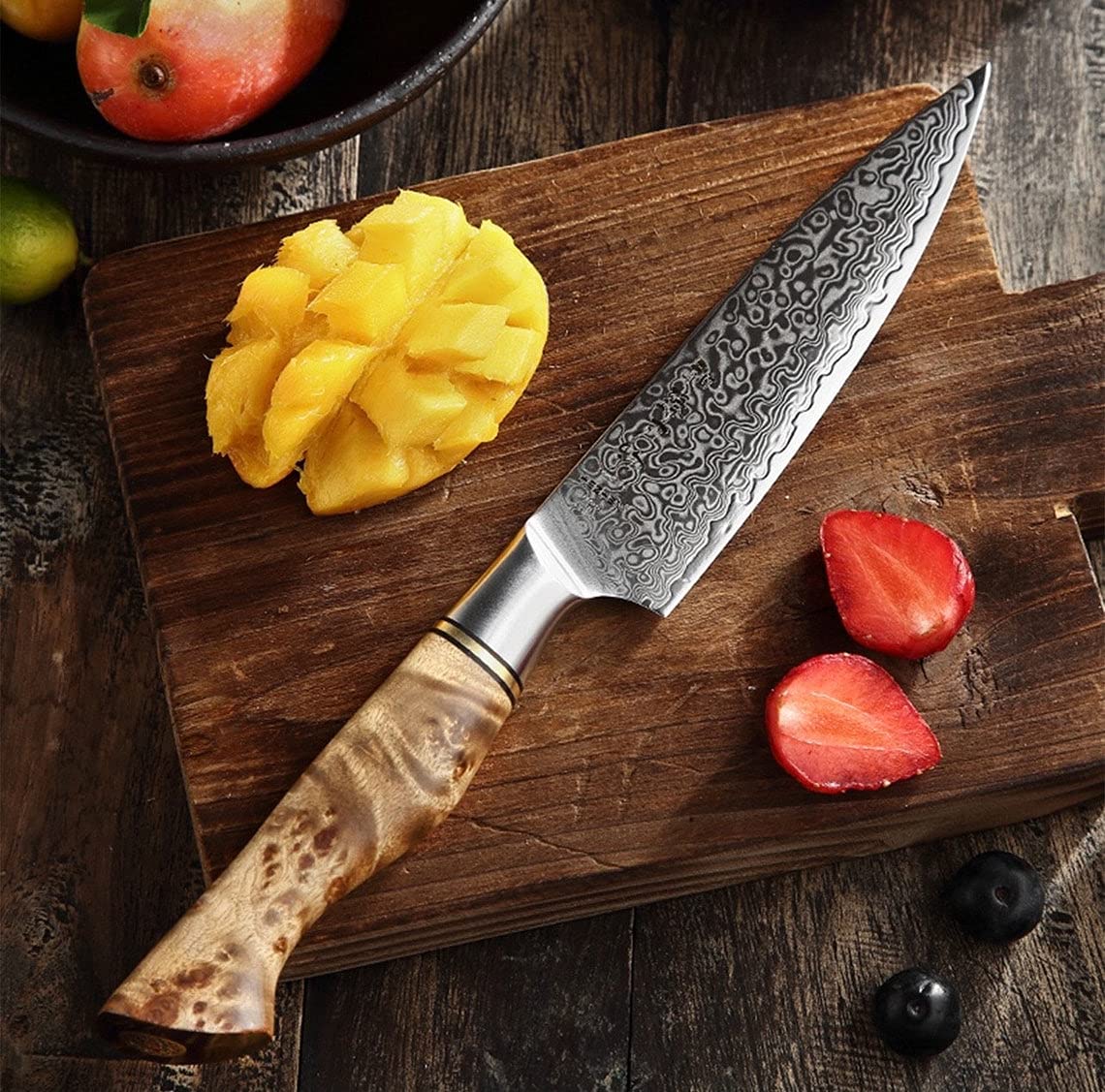 ☆ジョゼフ・関の和包丁5本セット・柄部PP(濃茶)x4セット・全20本 Amazon.com: JS 5 Pieces Handmade Damascus Chef Knife Set