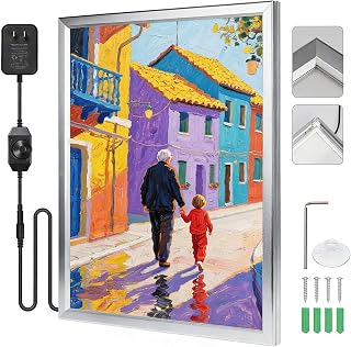 QI XING LED Movie Poster Frame 24x36”,Backlit Picture Light Box with Dimmer,Led Poster Frame Wall Mount Aluminum Movie Led Poster Display for Home Theater,Office,Cinema Decor,Bar Menu Sign