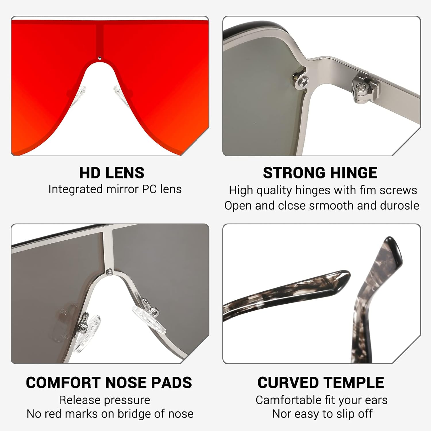 MAXJULI Polarized Sunglasses for Men and Women with Big Heads UV400 Protection Sun Glasses Ideal for Driving Golf 8132 - Image 5