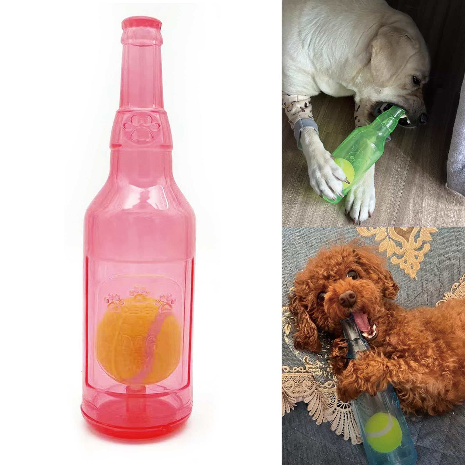 Mystoneer Water Bottle Dog Toy for Large and Small Dogs, Dog Toy Water Bottle Cruncher, Dog Water Toys for Large Dogs, Plastic Bottle Toys for Dogs