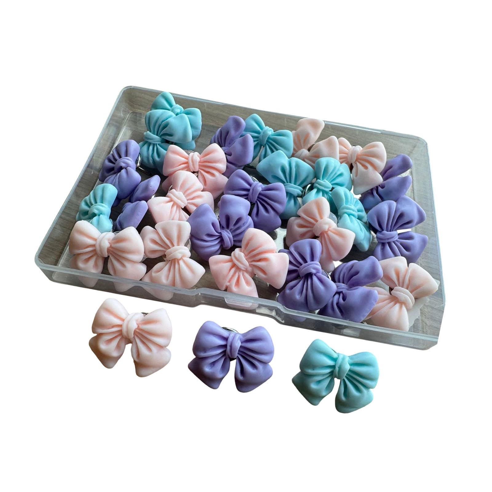 Bowknot Theme Thumbtacks Safe Design Push Pins with Box for Home Decoration Craft Thumbtacks