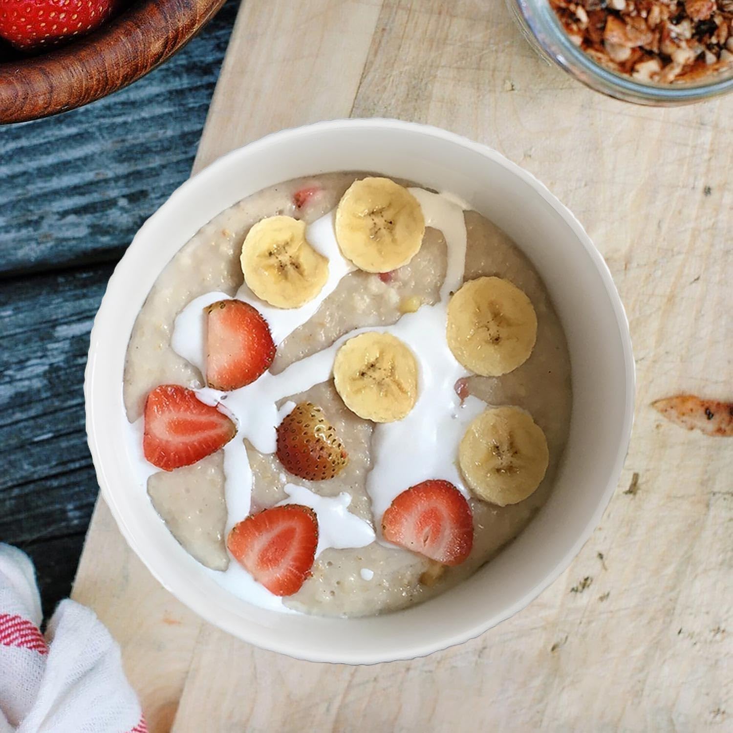 30 OZ White Ceramic Bowls Set of 4 - Perfect for Soup Bowl, Cereal Bowl, Oatmeal, Fruit, Salad, Rice Bowl - Dishwasher & Microwave Safe image 4