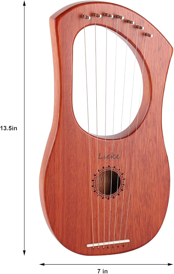 LIEKE 7 String Lyre Harp Instrument for Beginner Adults