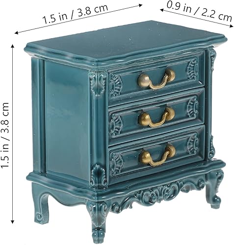 Miniatura 3 de Zerodeko Mini gabinete de tocador de juguetes escala 1 12, gabinete de movimiento de madera, gabinete para dormir, mini muebles modelo miniatura de