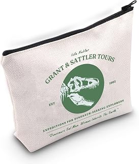 Grant & Sattler Tours Dinosaur Zipper Pouch Movie Lover Gift Dinosaur Movie Inspired Gift Jurassic Series Merch (Grant and Sattler ca)