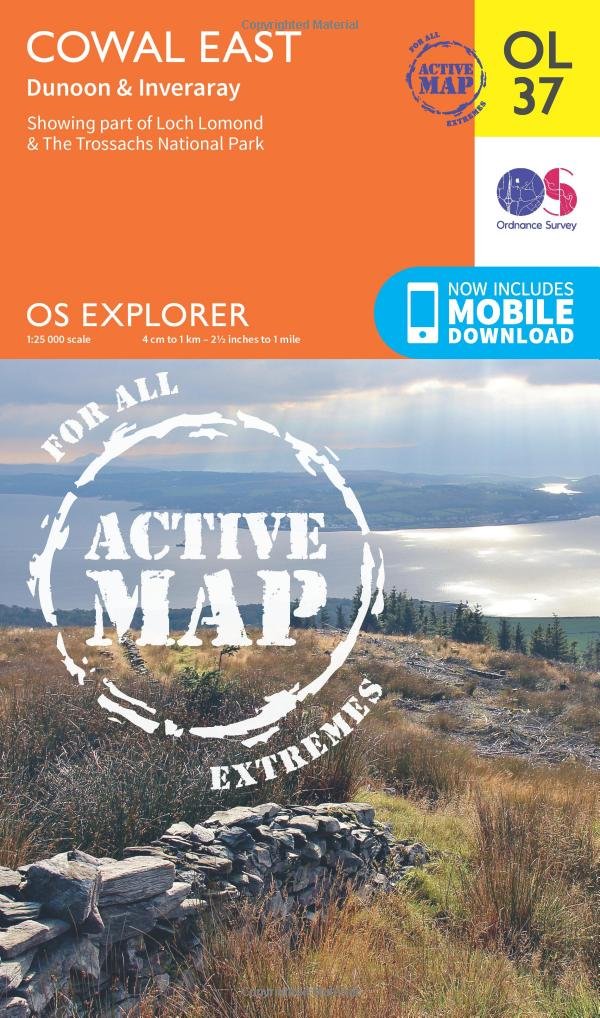 Cowal East Map | Weatherproof | Dunoon & Inveraray | Ordnance Survey | OS Explorer Active Map OL37 | Scotland | Walks | Hiking | Maps | Adventure (OS Explorer Map Active): 37