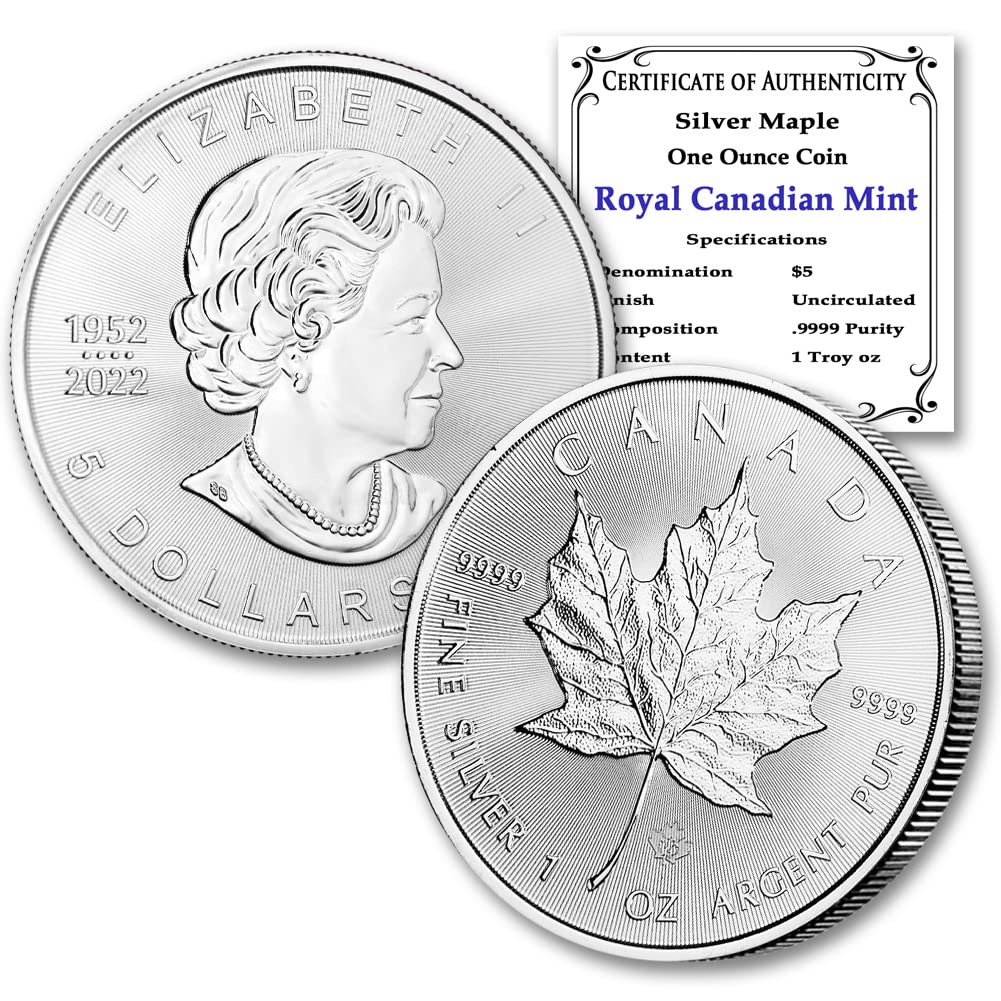 2023 Canadian Maple Leaf Silver Coin 1 oz BU w Certificate