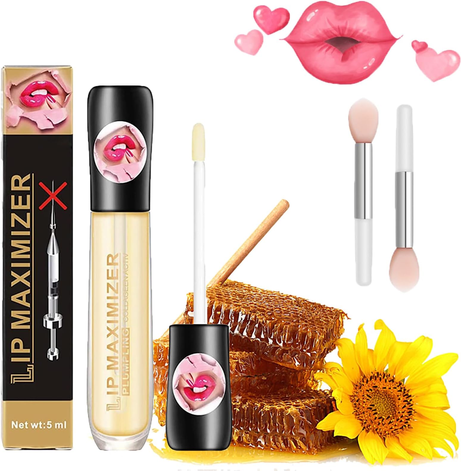 Donubiiu Alicroplct Vitamin E Lip Serum, Vitamin E Lip Maximizer Serum, Vitamin E Lip Plumping Serum, Lip Maximizer Plumper, Lips Plumping Lip Gloss Make Lips Fuller and Moisturizing (1PCS)