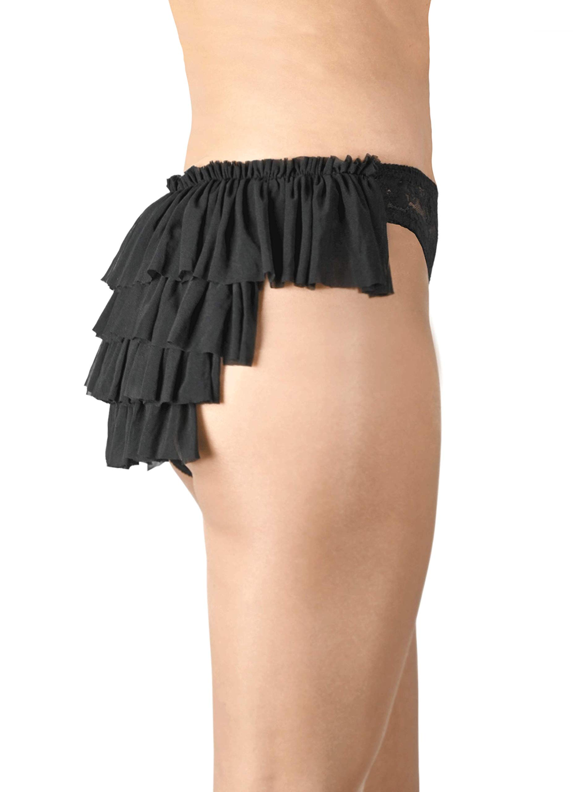 Starline LingerieFrilly Back Sheer Ruffled Panties, Playful Back Layered Panties, Frilly Knickers, Cute Rhumba, Super Soft Heart mesh Brief Panties