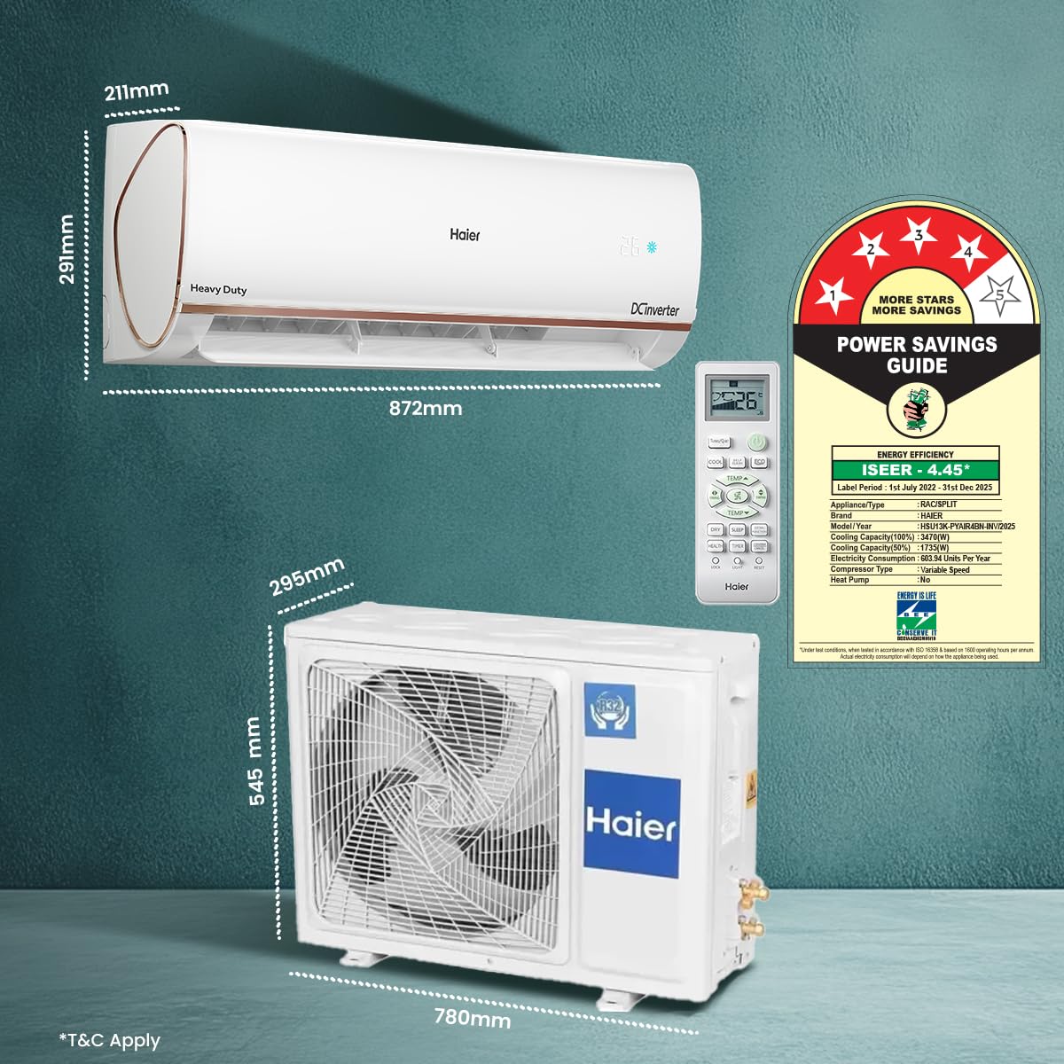 Haier 1 Ton 4 Star Ai Climate Control Smart Split Ac (3470W,...