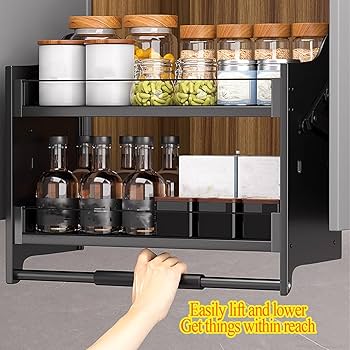 Amazon｜昇降式吊戸棚 ダウンキャビネット 吊り戸棚 収納