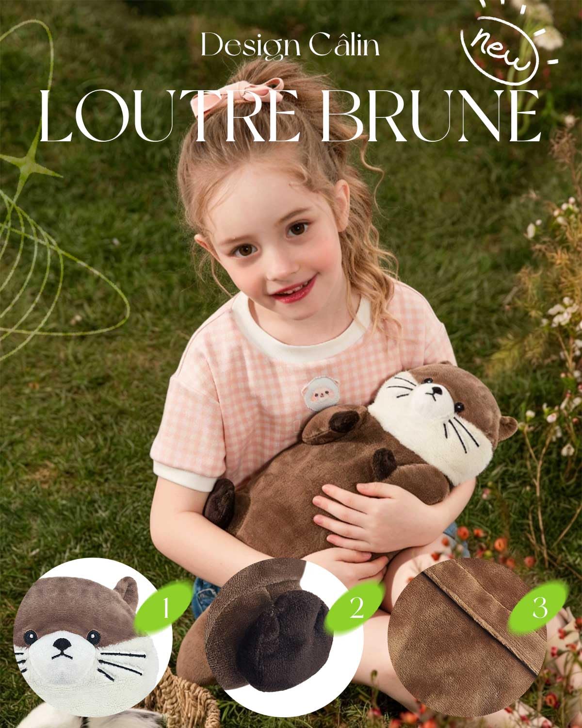 Loutre Bouillotte Micro-Onde Peluche | Coussin Chauffant Micro Onde | Bouillotte Regles Douloureuses Pour Femme | Chaleur et Douceur Coque amovible lavable