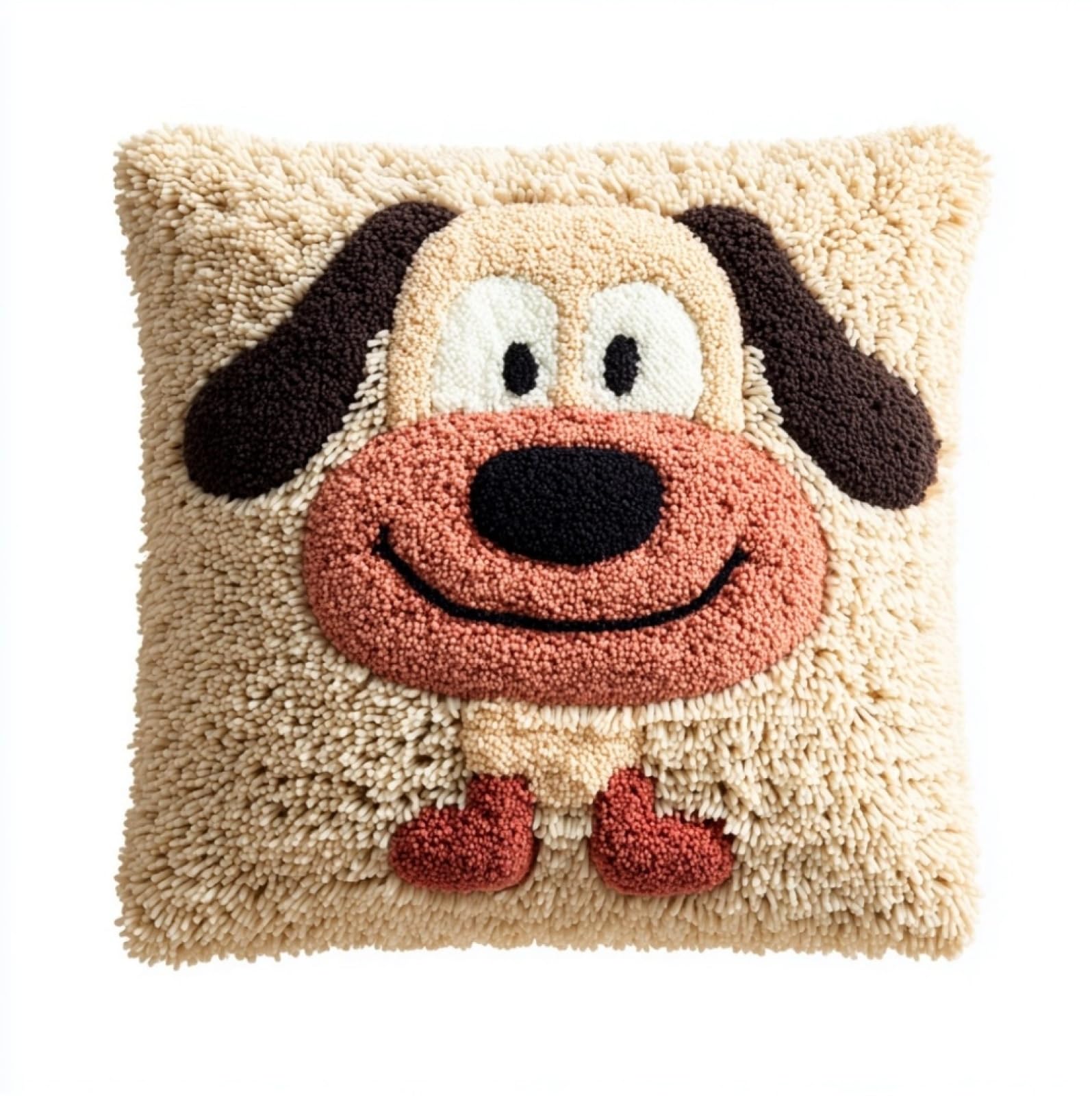 WallustrioaW DIY Latch Hook Pillow Kit,Cartoon Dog