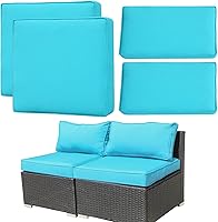 Vista 12 de 4 fundas de cojín de repuesto para patio, fundas de cojín de asiento de patio al aire libre, fundas de sofá de muebles, fundas impermeables