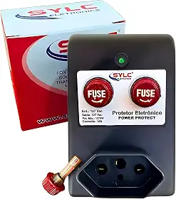 Protetor de Rede Elétrica 127V 10A 1270W – Supressor de Picos e Surtos para Geladeira, Freezer, TV e Roteador – Sylc