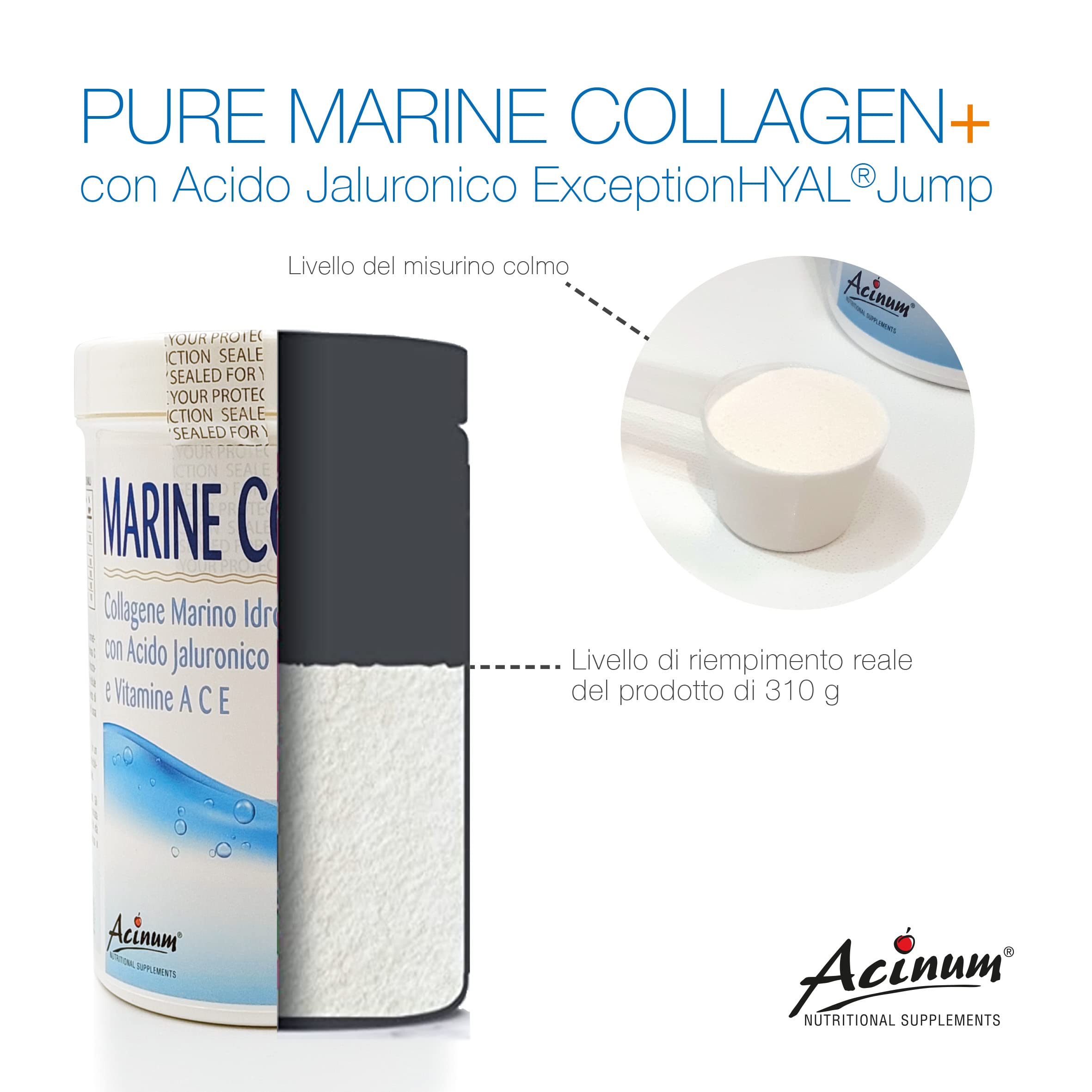 Marine collagen + con Acido Jaluronico per Contribuire alla Formazione Di Collagene