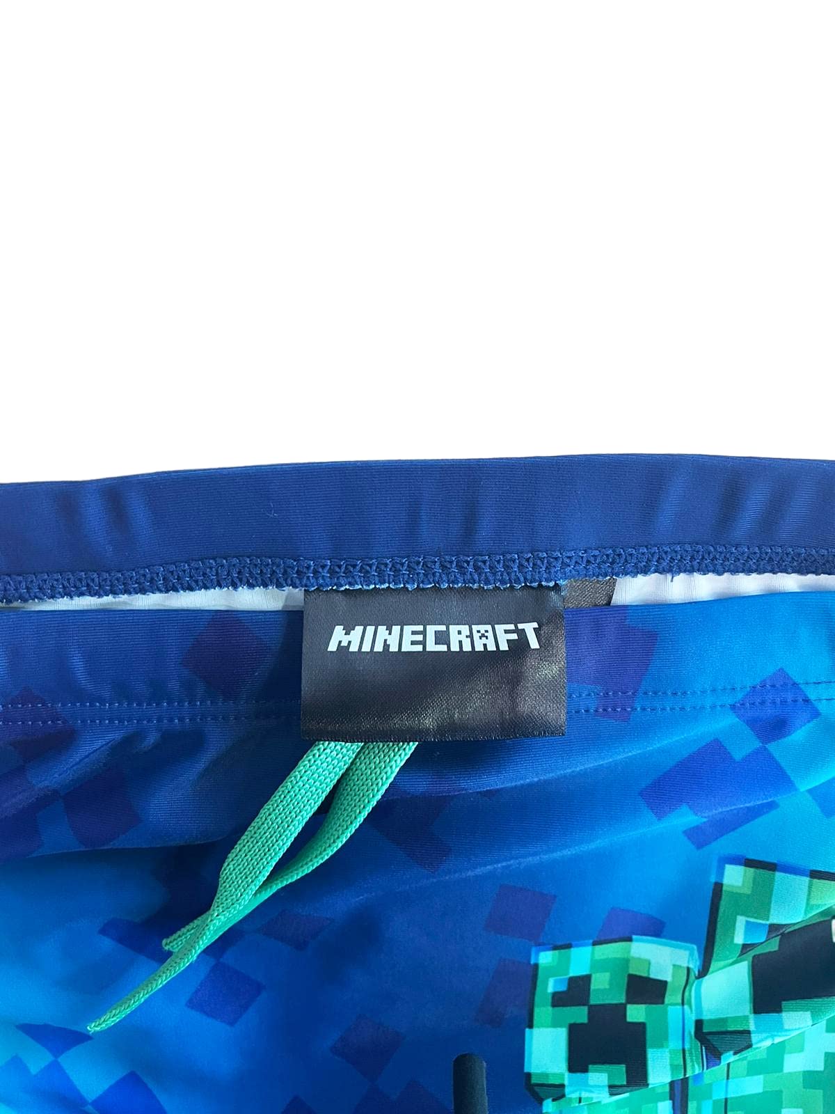 Moda UK Dziennik Kostium Minecraft. Model 3 Pęknięta. Bokser morze Poliester. Spodenki morskie dla dziecka chłopca. (niebieski niebieski)