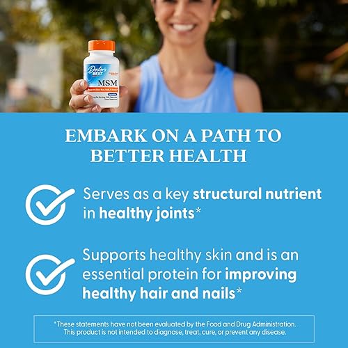 Miniatura 5 de Doctors Best MSM con OptiMSM soporte articular sistema inmunológico antioxidante y función de desarrollo de proteínas sin OMG sin gluten 1000 mg 360