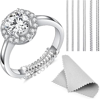 Haiou Invisible Ring Size Adjuster for Loose Rings Ring Adjuster Fit Any Rings -6 Pcs