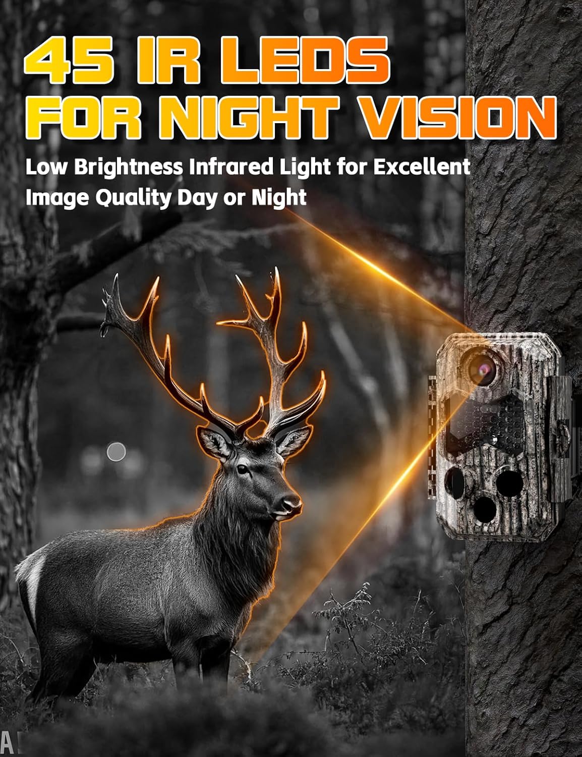45 IR LEDs for Night Vision