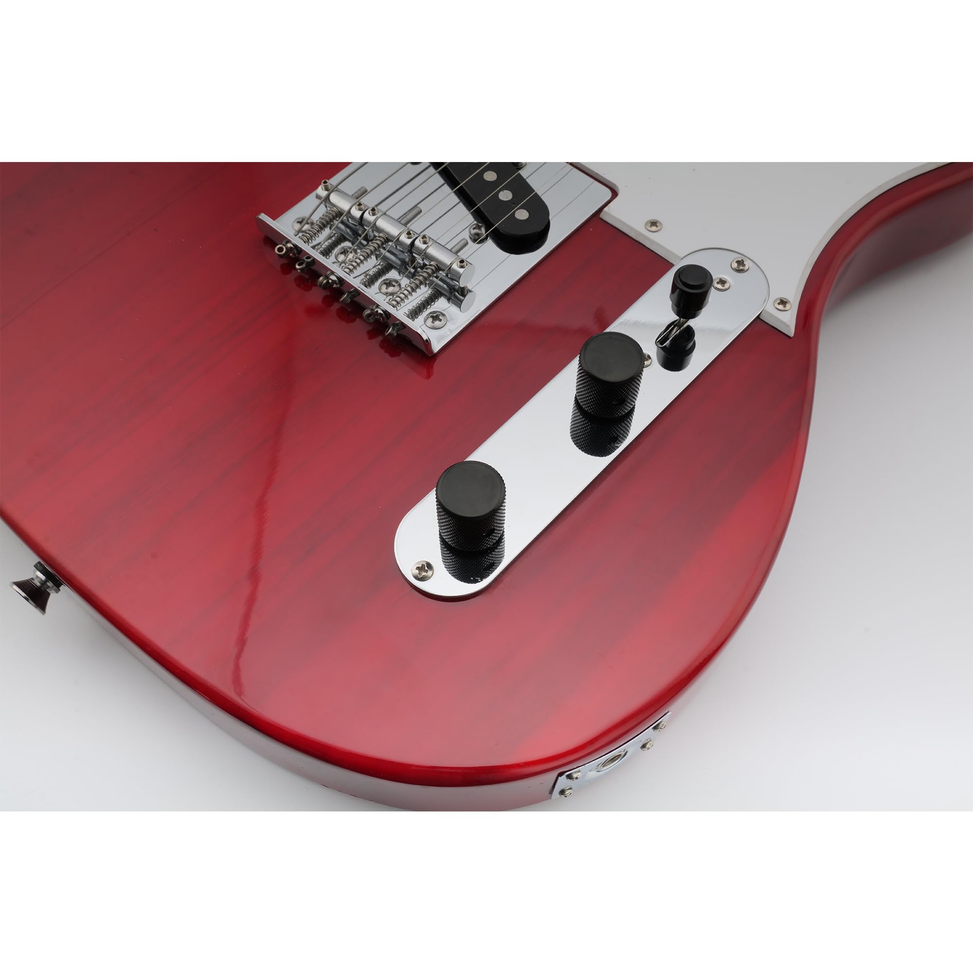 Musiclily Pro 1/4" Wciskane Dobrze Radełkowane Stalowy Gałka Dome na śrubkę Flat Top Złącze Uniwersalny do Gitar Elektrycznych i Basowych, Czarny(2 szt.)