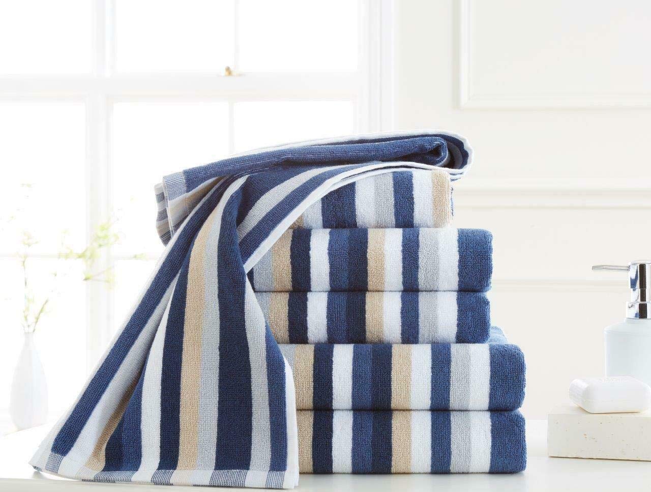 Royal Victorian Pure100% Cotton Stripe Quality 550 GSM Bath Towel, Bath Sheet and Bale Sets (Blue, Bale Set of 9)
