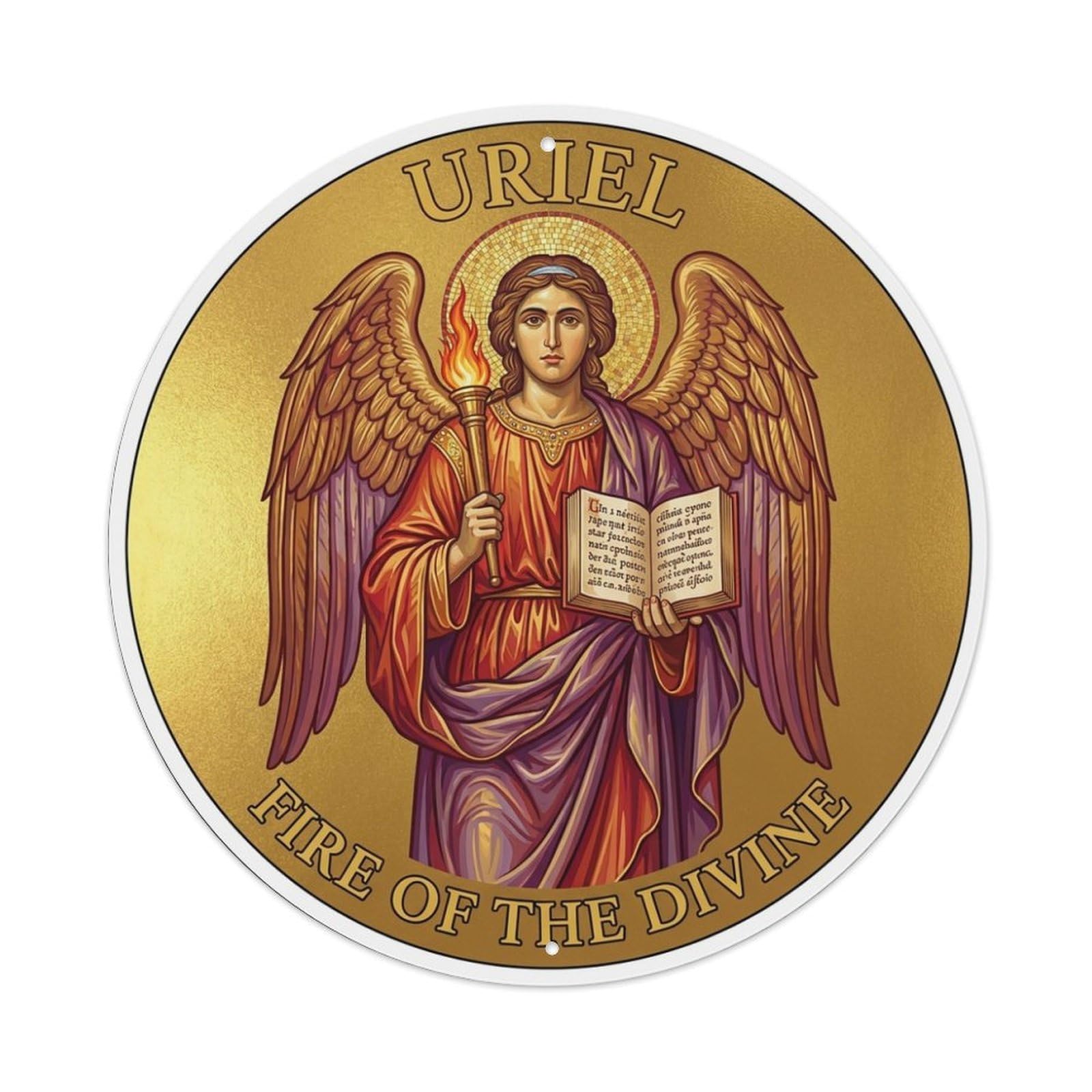Fire of The Divine Holy Wisdom Archangel Uriel Metal Tin Sign