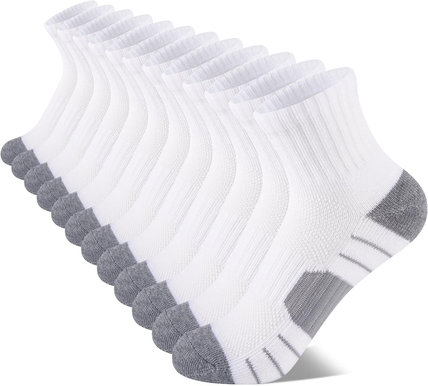 Comfoex 12 Pairs Boys Socks kids Cushioned Sport Short Quarter Athletic Sock For Little Big Kids 6-8 8-10 years
