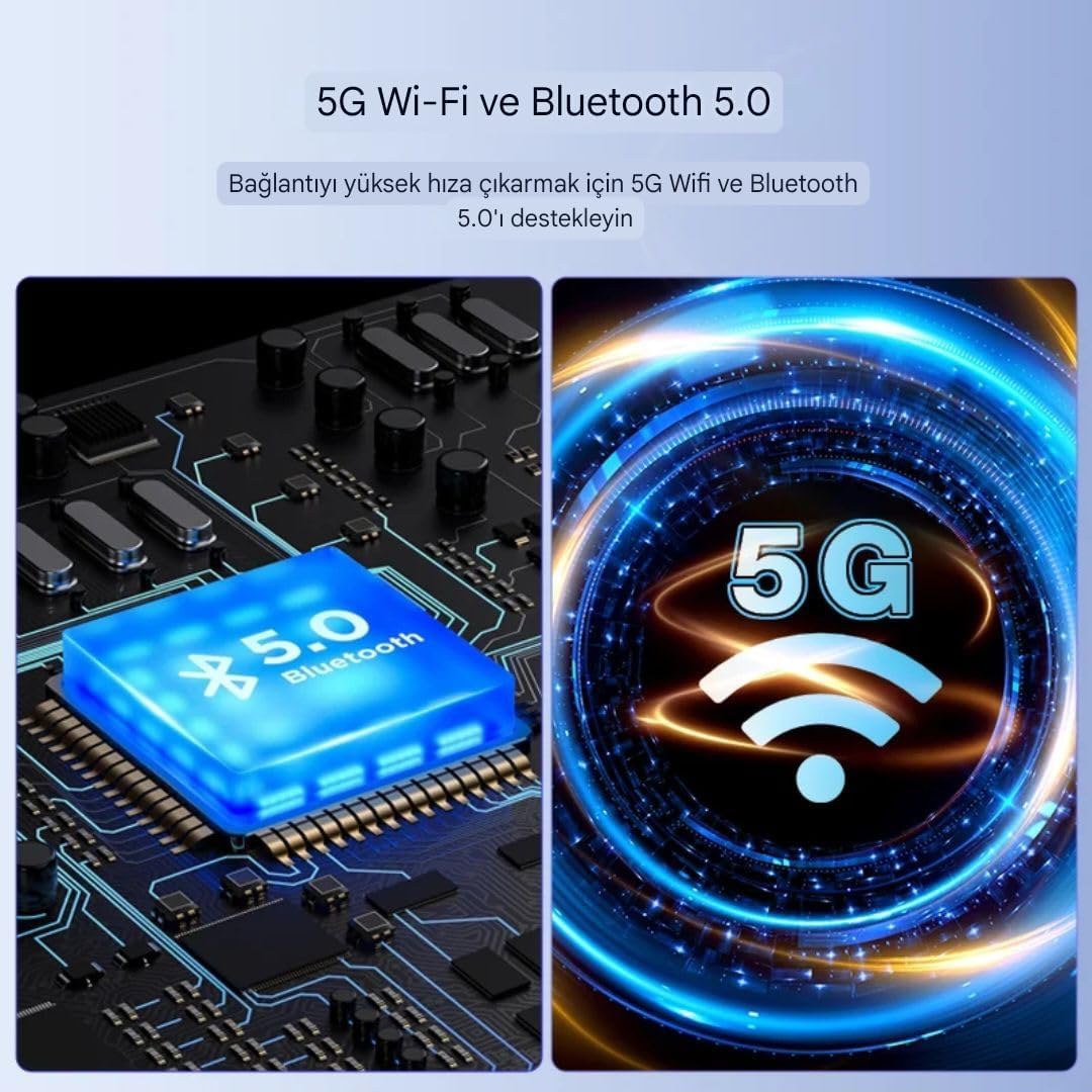 Diagram showing 5G Wi-Fi and Bluetooth 5.0 technology