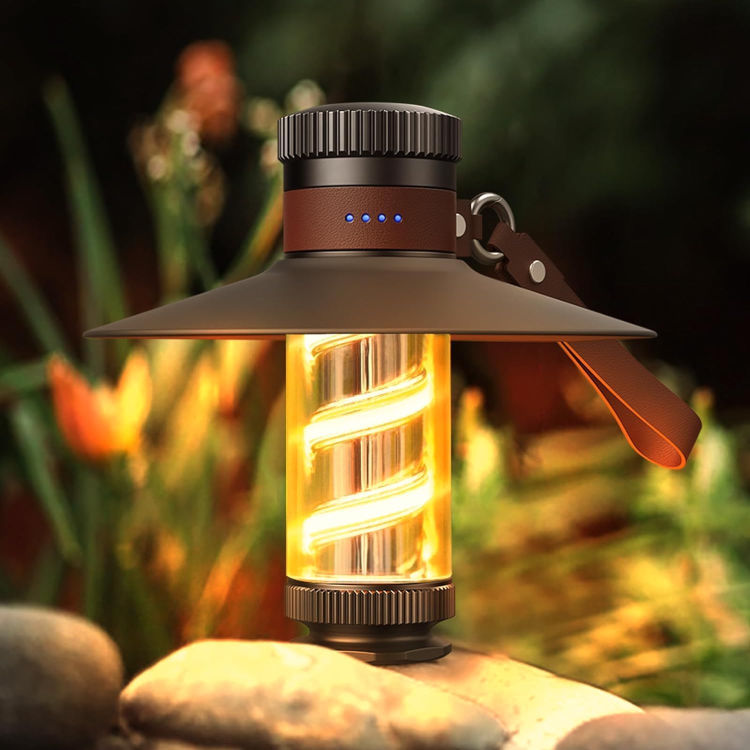 LED Camping Lantern Light, Rechargeable Retro Warm Camp Light, Emergency Outdoor Camping Lamp Flashlights, Portable Waterpoor Outdoor Hanging Tent Bulb, 4 Modes