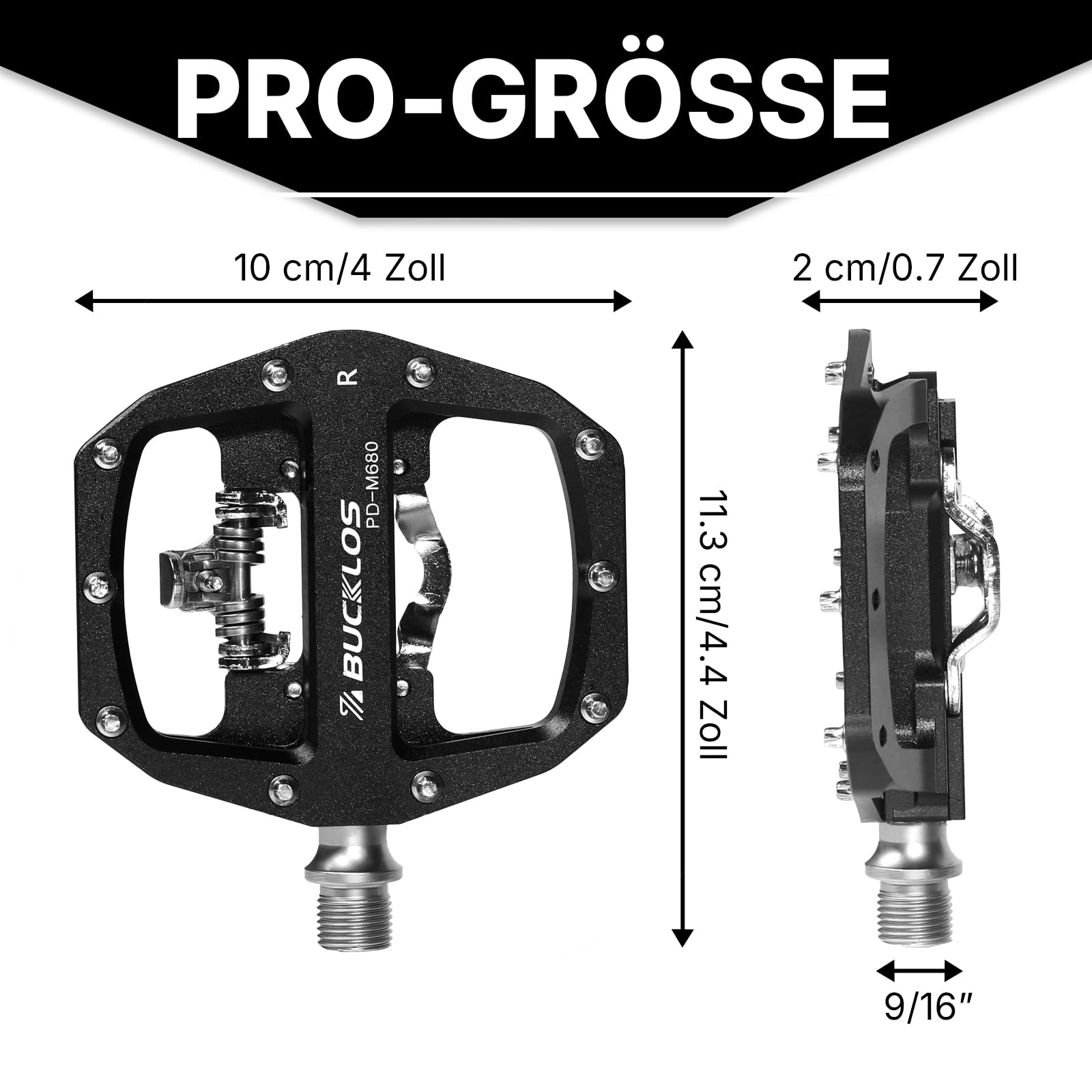 Pedali SDD per bicicletta – pedali a scatto per mountain bike in alluminio con lato piatto SPD – pedali a scatto MTB per bici da corsa con cuscinetti sigillati compatibili con pannelli SPD