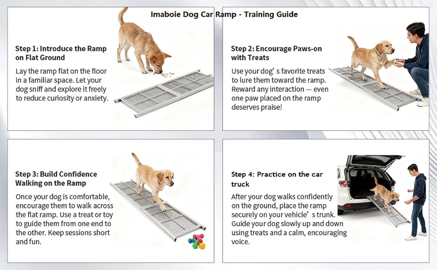 Dog Ramp for Car, 74 X 20 Dog Car Ramp for Large Dogs SUV Truck, Outdoor Folding Portable Large Pets (Up to 250LBS) Car Steps for Truck SUV Van Stairs with Non-Slip Surface, 250lb Capacity