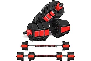 WOLFyok Fitness Dumbbell Adjustable Weights 3-in-1 Set Barbell