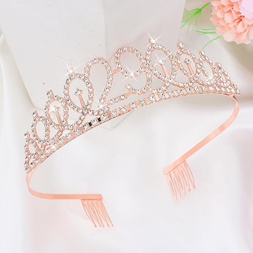 Miniatura 65 de CIEHER Juego de corona de cumpleaños 50 + banda de 50 y fabulosa banda + pin de perlas, tiara, regalos de 50, decoraciones para mujeres amigas