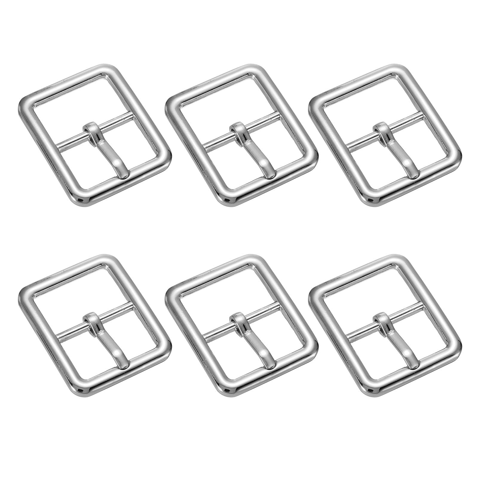 TIXIPEM 6Pcs Single Prong Belt Buckle 0.75in(19mm) Metal, Silver Tone