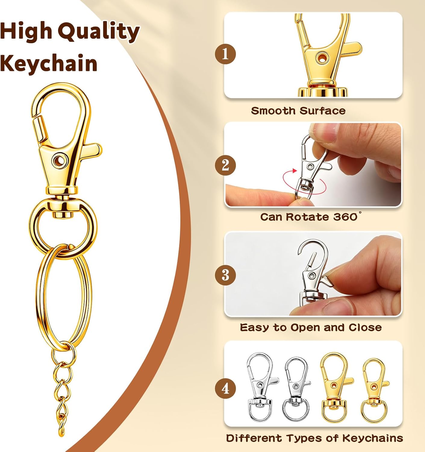 990 Pcs Keychain Making Kit, Keychain Kit with Key Rings, Keychain Clip, Lobster Clasps, Jump Rings & Chain Extenders and Snap Hook for Jewelry Making Supplies, Purse Making Supplies