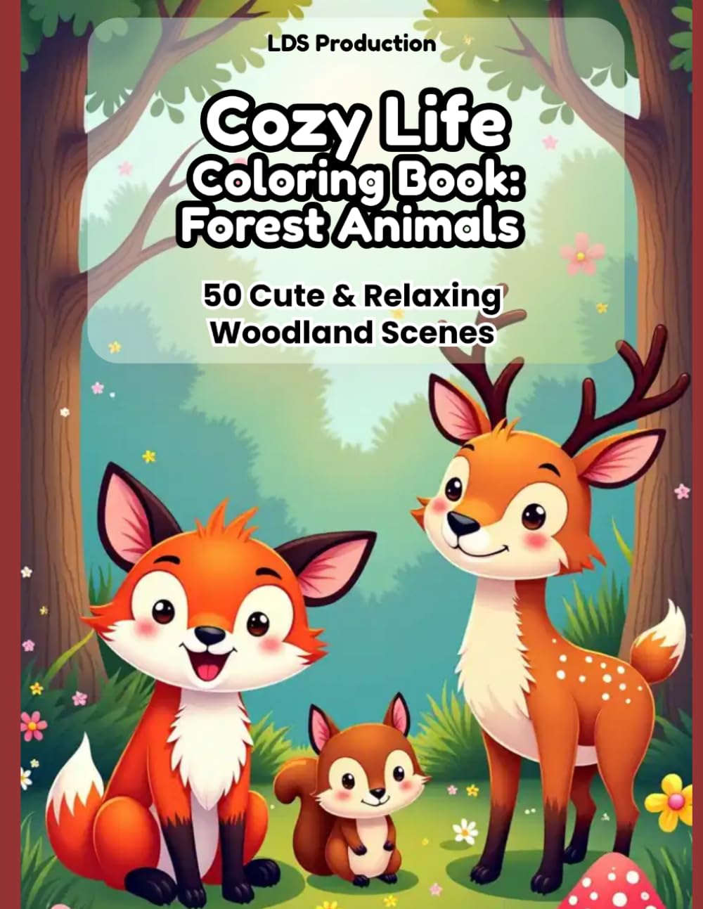 Cozy Life Coloring Book – Forest Animals: 50 Cute & Relaxing Woodland Scenes: Bold and Easy Coloring Pages for Stress Relief and Creative Fun (Cozy Life Coloring Series)