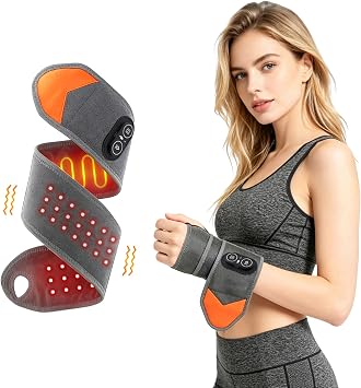 Red Light Therapy for Wrist,Portable 660nm/850nm 36 Red Light Beads Red Light Therapy for Hands with Three-Level Light Adjustment Function and Vibration Massage Effect,Therawrap for Carpal Tunnel