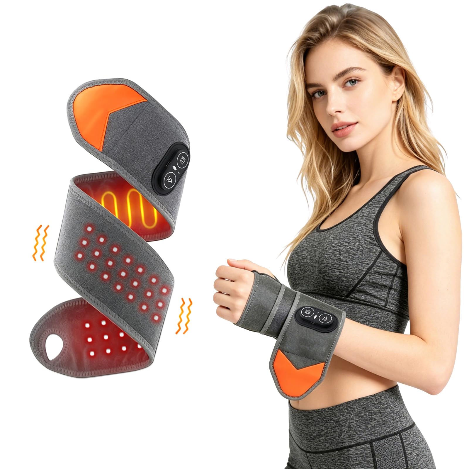 Photo 1 of ***RED LIGHT NON FUNCTIONAL***
Red Light Therapy for Wrist,Portable 660nm/850nm 36 Red Light Beads Red Light Therapy for Hands with Three-Level Light Adjustment Function and Vibration Massage Effect,Therawrap for Carpal Tunnel