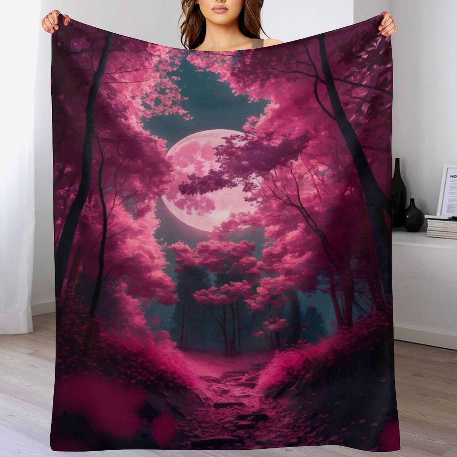 Couverture polaire lune sakura : fini le froid sur votre lit ou canapé