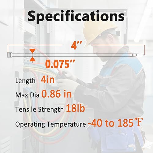 Miniatura 2 de 1000 piezas de bridas con cierre de cremallera pequeñas negras de 4 pulgadas, bridas de cable mini bridas de cremallera diminutas de 4 pulgadas