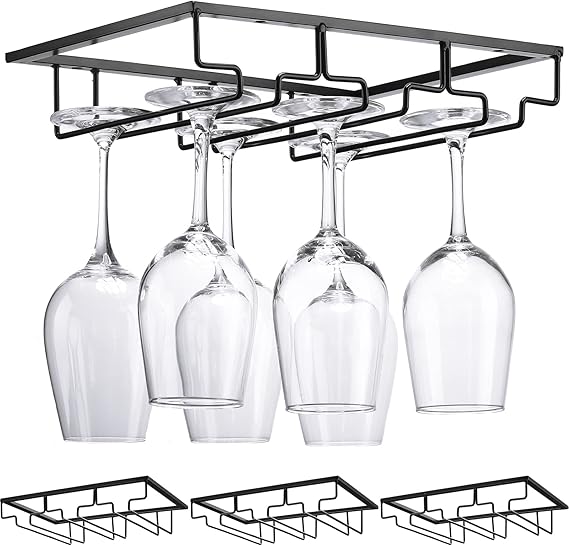 4 Pack Wine Glass Holder Under Hanging Wine Glass