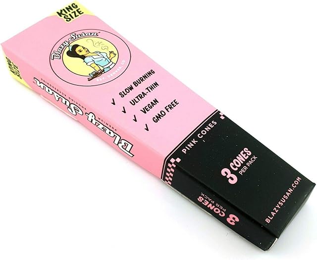 Blazy Susan Kingsize Pre Rolled Cones Pink Rolling Papers Pack of 3